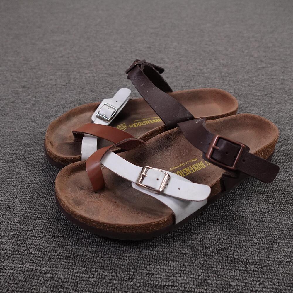 Birkenstock Sandals Womens Size 9 40 Brown White Mayari Colorblock Cork Slides